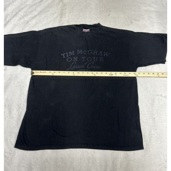 Tim Mcgraw On Tour Local Crew T-Shirt 2001 Vintage Tee Faded Black Size XL - Picture 5 of 7